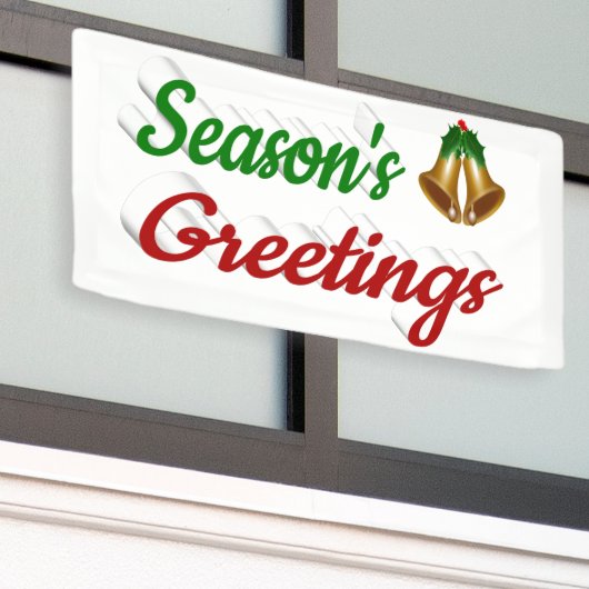 Banderoles Joyeuses Fêtes Bells Noël rouge vert script (Bâtiment extérieur)