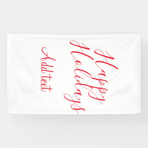 Banderoles Joyeuses fêtes Noël calligraphie rouge simple mi