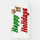 Banderoles Joyeuses fêtes Reindeer typographie de Noël (Verticale)