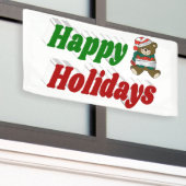 Banderoles Joyeuses fêtes Teddy Bear typographie de Noël (Bâtiment extérieur)