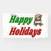 Banderoles Joyeuses fêtes Teddy Bear typographie de Noël (Horizontal)