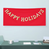 Banderoles Joyeuses fêtes typographiques blanc Noël rouge (Salon professionnel)