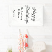 Banderoles Joyeuses vacances ajouter nom date année simple mi (En situation)