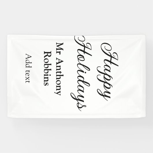 Banderoles Joyeuses vacances ajouter nom date année simple mi (Horizontal)