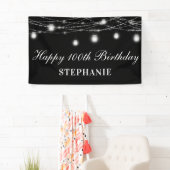 Banderoles Joyeux 100e anniversaire Mason Jars Lumières noir (En situation)