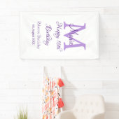 Banderoles Joyeux 16e anniversaire violet ajouter nom monogra (En situation)