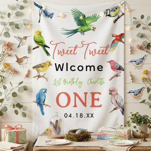 Banderoles Joyeux 1er Anniversaire d'un Adorable Oiseau Fêt