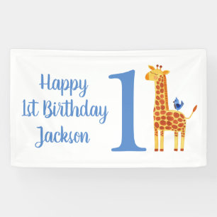 Banderoles Joyeux 1er anniversaire Giraffe Party