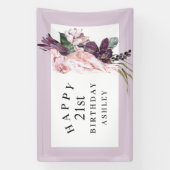 Banderoles Joyeux 21e anniversaire de perroquet rose tropical (Verticale)