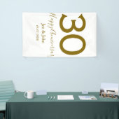 Banderoles Joyeux 30e anniversaire nom date golden bold lette (Salon professionnel)