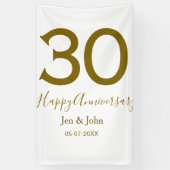 Banderoles Joyeux 30e anniversaire nom date golden bold lette (Vertical)