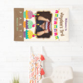 Banderoles Joyeux 3e anniversaire Colorful Cupcakes Bunting P (En situation)