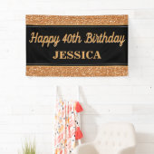 Banderoles Joyeux 40e anniversaire Gold Parties scintillant N (En situation)