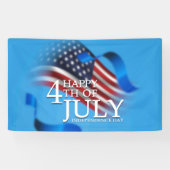 Banderoles Joyeux 4 juillet patriotique américain (Horizontal)