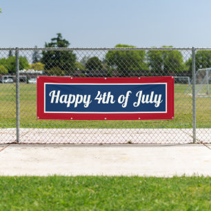 Banderoles Joyeux 4 juillet Red White Blue Party Big