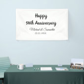 Banderoles Joyeux 50e anniversaire ajouter nom du couple date (Salon professionnel)
