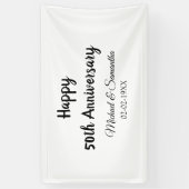 Banderoles Joyeux 50e anniversaire ajouter nom du couple date (Vertical)