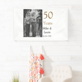 Banderoles Joyeux 50e anniversaire ajouter nom du couple date (En situation)