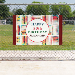 Banderoles Joyeux 50e anniversaire Fête moderne Personnalisé