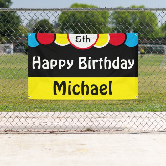 Banderoles Joyeux 5e anniversaire Michael (En situation)