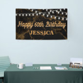 Banderoles Joyeux 60e anniversaire Lumières Or Noir (Salon professionnel)