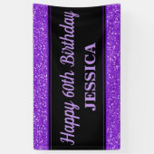 Banderoles Joyeux 60e anniversaire violet Parties scintillant (Vertical)