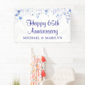 Banderoles Joyeux 65e anniversaire Sapphire Bleu étoiles (En situation)