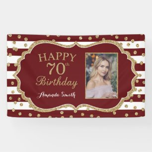 Banderoles Joyeux 70e anniversaire Banner Bourgogne et Gold P