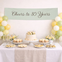 Joyeux 80 Ans Anniversaire Simple Vert Neutre