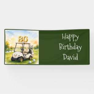 Banderoles Joyeux 80e anniversaire de golf au golfeur 