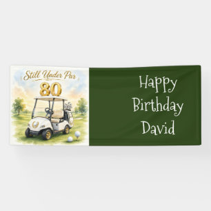 Banderoles Joyeux 80e anniversaire de golf au golfeur 