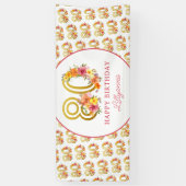 Banderoles Joyeux 80e anniversaire fête Floral Gold Numéro 80 (Vertical)