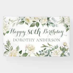 Banderoles Joyeux 80e Anniversaire Floral