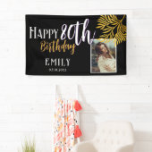 Banderoles Joyeux 80e Anniversaire Fond de Photo Feuillage Do (En situation)