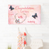 Banderoles Joyeux 87ème anniversaire de Pretty Pink (En situation)