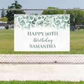 Banderoles Joyeux 90e anniversaire Eucalyptus Botanique Rusti (Insitu)