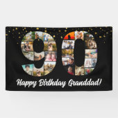 Banderoles joyeux 90e anniversaire Photo Collage grand-parent (Horizontal)