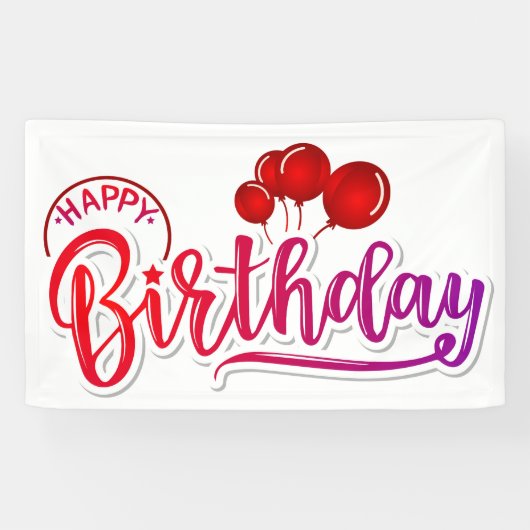 Banderoles Joyeux anniversaire (Horizontal)