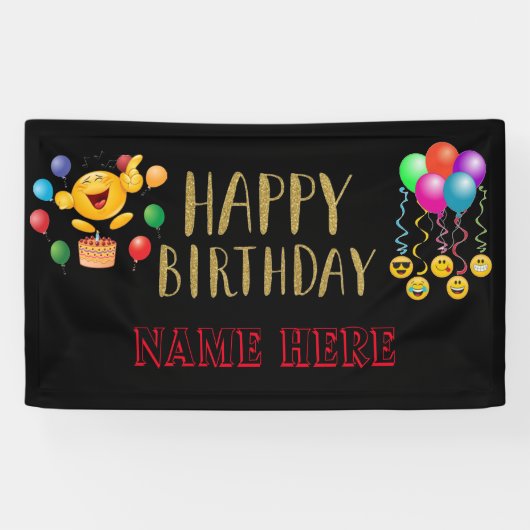 Banderoles Joyeux anniversaire (Horizontal)