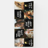 Banderoles Joyeux anniversaire 5 Photo Black Gold (Vertical)