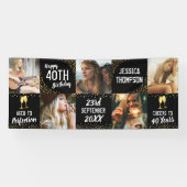 Banderoles Joyeux anniversaire 5 Photo Black Gold (Horizontal)