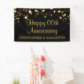 Banderoles Joyeux anniversaire | ANNÉE | Noir & Or (En situation)