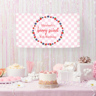 Banderoles Joyeux Anniversaire aux Fruits Rouges