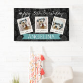 Banderoles Joyeux anniversaire avec 3 photos - peut modifier (En situation)