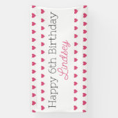 Banderoles Joyeux Anniversaire Banner Coeurs de fête (Verticale)