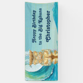 Banderoles Joyeux anniversaire Big Kahuna Beach Wave Tiki (Vertical)