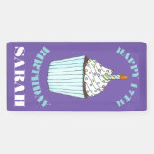 Banderoles Joyeux Anniversaire Bleu Cupcake Sprinkles Frostin (Horizontal)
