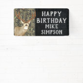 Banderoles Joyeux Anniversaire Camouflage Deer Hunting Hommes (Insitu)
