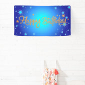 Banderoles Joyeux anniversaire, célébration or et bleu, (Insitu)