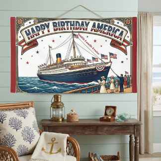 Banderoles Joyeux Anniversaire Croisière Familiale Patriotiqu